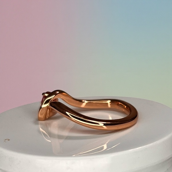 Sturdy Pink Sapphire Ring in 18K Rose Gold Vermeil , September birthstone - Picture 2 of 11